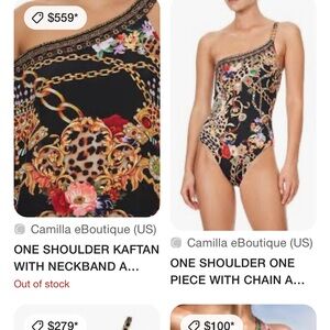 Floral Chain One Shoulder Swimsuit iso